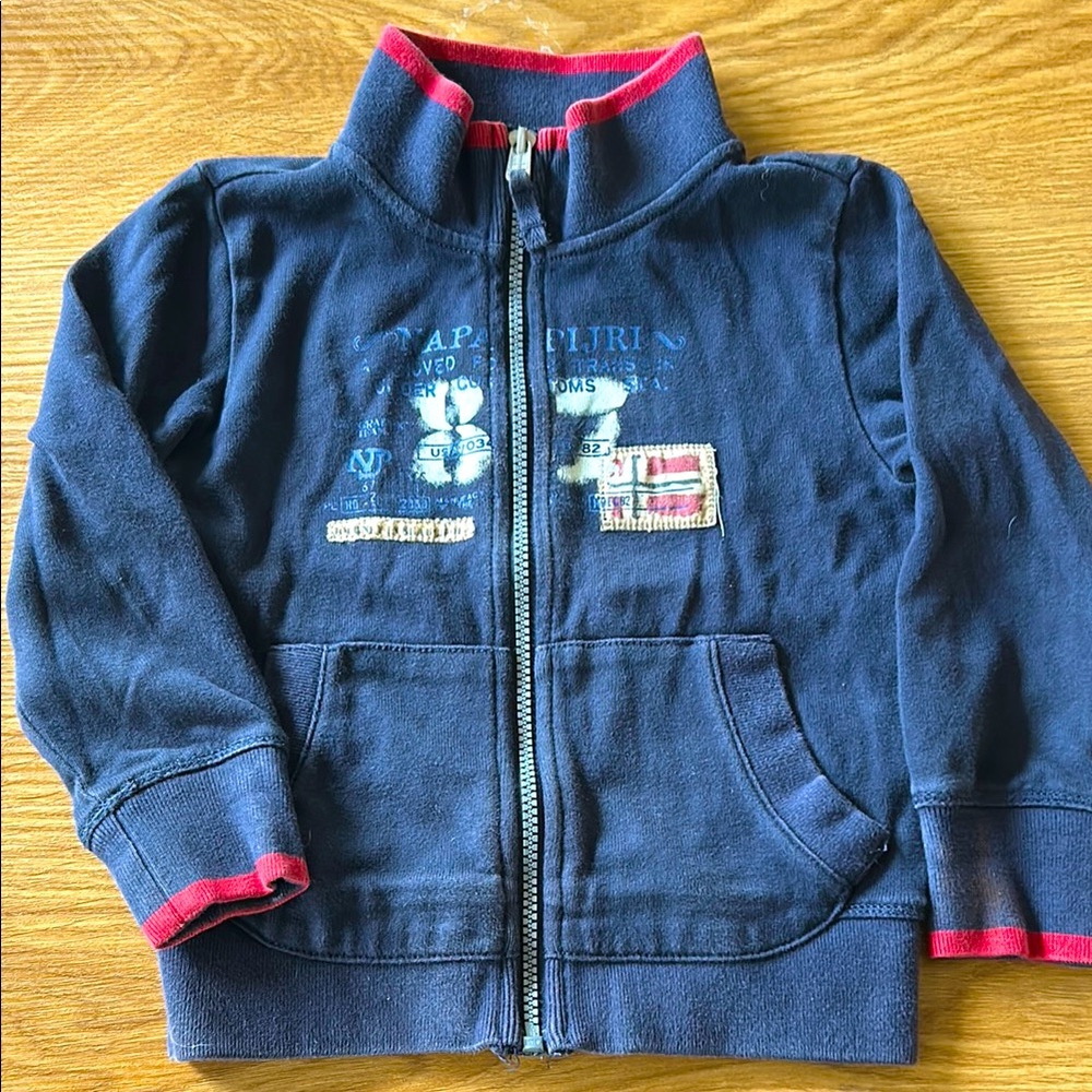 Navy Blue Kids zipped Jacket with Red Trim